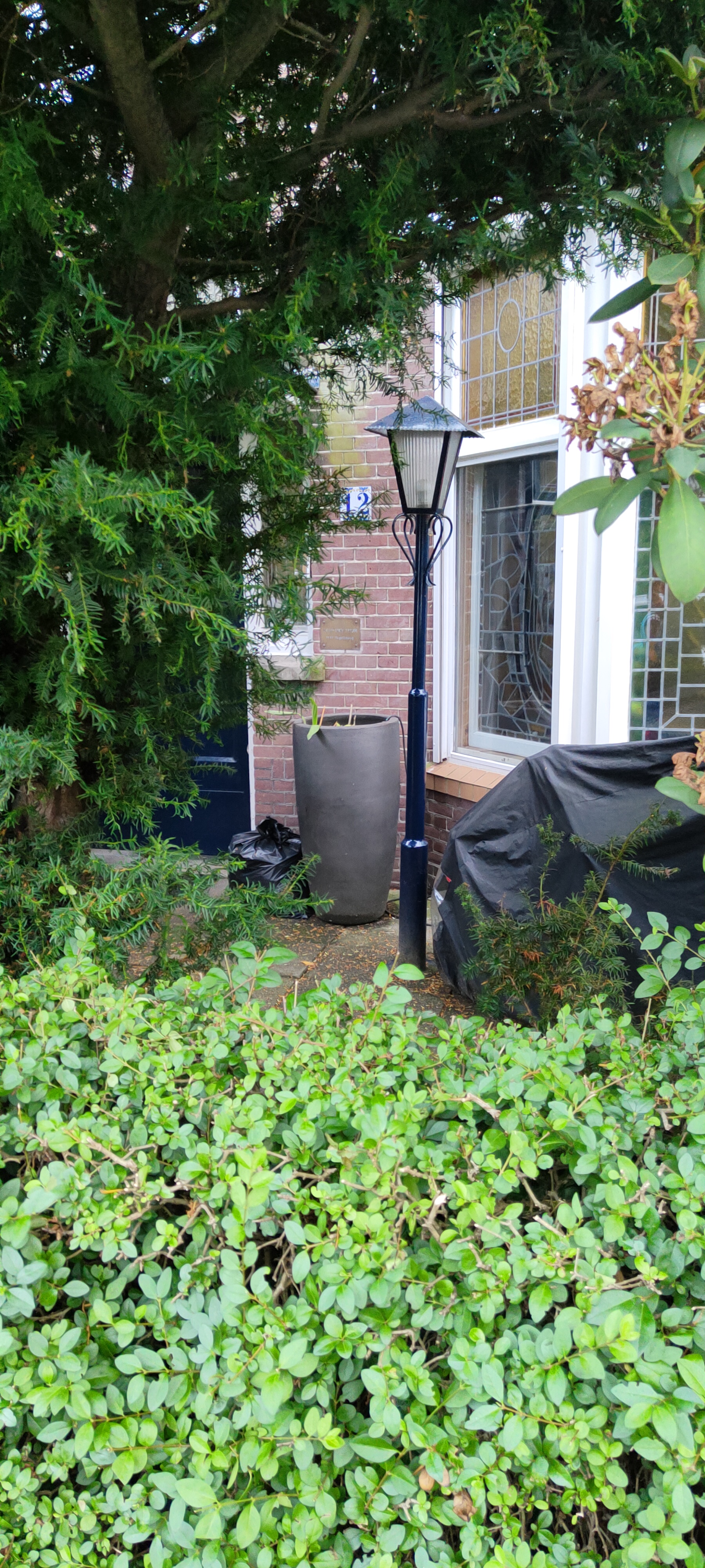 echte lantaarnpaal in tuin